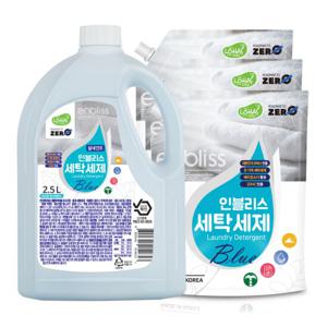 인블리스 베이킹소다블루 실내건조 세탁세제2.5L+1.8L(리필)X3개
