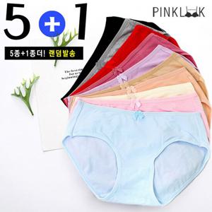 [핑크룩]  랜덤발송  데일리 베이직 순면스판팬티 5종+1종더