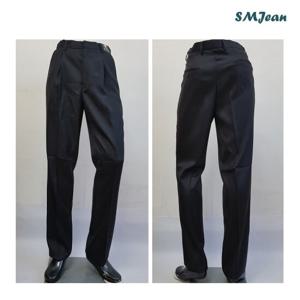 SMJ331s 정장바지 기본일자 체크 블랙 중년 신사바지 중년바지