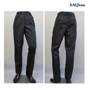 SMJ333s 정장바지 기본일자 체크 그레이 중년 신사바지 남성