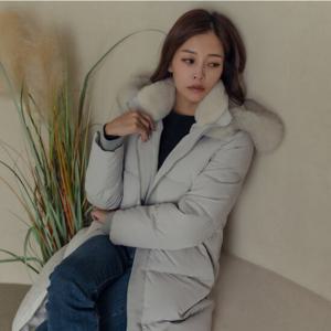 폭스&렉스 콤비 후드 구스 롱 패딩