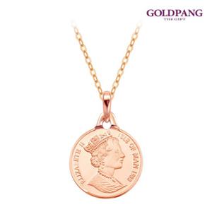 골드팡 14k 엘리자베스코인 펜던트 10mm-로즈골드