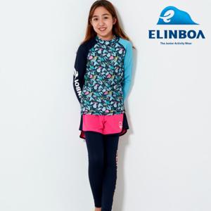 [엘인보아] 주니어 래쉬가드 트로피컬블루 보드숏 3PCS