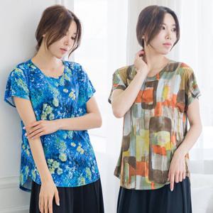 디노아이스 패턴 롱 반팔티 3칼라 택1