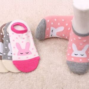 [키즈노리]D 도트래빗_5족 유아동 양말덧신