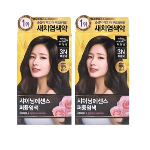 미쟝센 올뉴 샤이닝 에센스 염색약 3N 흑갈색 2개팩
