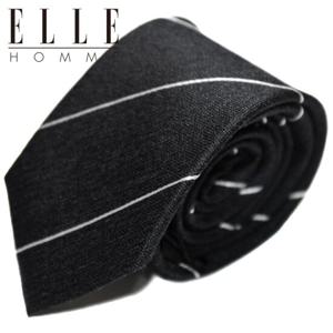[ELLE HOMME] 엘르옴므 실크넥타이 - 펜슬 블랙 7cm
