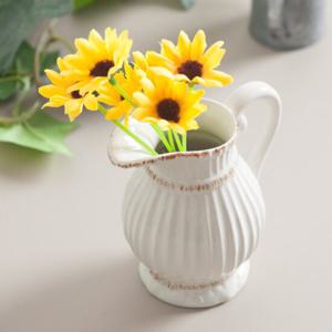 [2+1] 도자기 원형 화병 네츄럴포트 대 10x11cm 조화꽃 전용 꽃병 인테리어 장식 소품