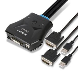 2대1 USB DVI 케이블일체형 KVM 스위치 NEXT-632DC-KVM