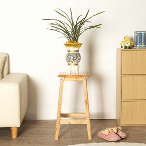 [홈앤원]60cm 원목 사각 선반 겸 의자/인테리어 스툴 보조의자
