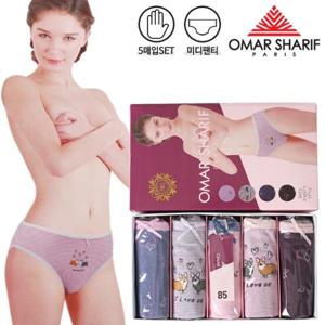 [여성팬티] 오마샤리프 OWP5011 면스판 미디5매/요일팬티