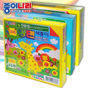 200 양면색종이/200 단면색종이/150x150mm/1통 50봉지/종이나라