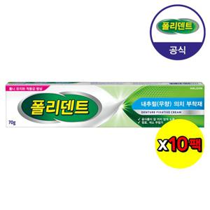 [폴리덴트] 의치부착재 70g×10개(무향)
