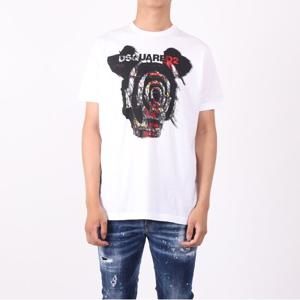 디스퀘어드2 스모크 남성 반팔티 S72GD0167 화이트 Smoke Tee