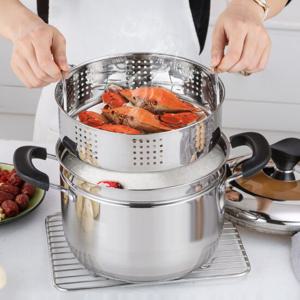 키친아트 스텐 마이스터 찜냄비 22cm 찜기 찜솥