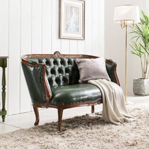 [퍼니프랑] 엔틱가구 TR 32 2인 그린 컬러 소파 겸용 의자