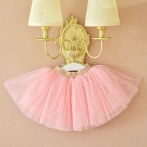 [호이드레스] 핸드메이드 여아 샤스커트 골드튜튜 피치