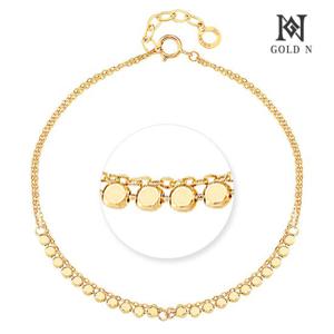 골드앤 14K 디즐링 두줄 체인 팔찌 YG