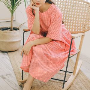 지지미 리멤버 롱원피스 박시핏 홈웨어 여름파자마 4color