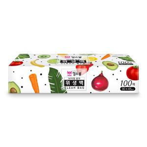 킹스봉 일회용 비닐 봉투 위생백 100매입 30X45 (대)