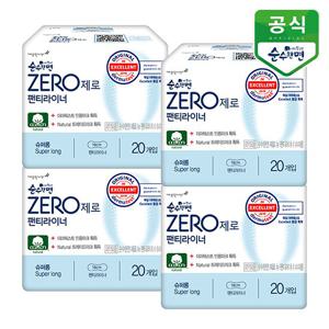 순수한면 생리대 제로 롱라이너 20P x 4팩