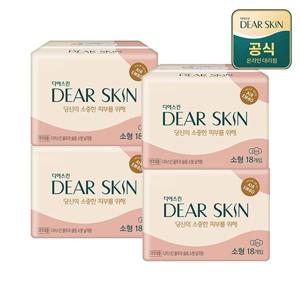 디어스킨 생리대 에어엠보 소형 18P x 4팩+중형4p+[2셋 화장솜 ]