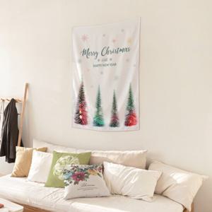 패브릭포스터 커튼 바란스 85x120 레인보우크리스마스