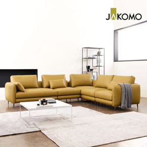 [자코모] 하모니 모듈 4인 코너형 천연면피 소가죽 소파