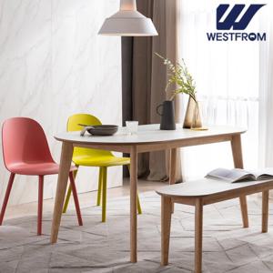 웨스트프롬 에스메랄다 원목 테이블 타원형 1200+벤치2