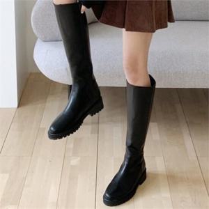 [니나스파리]워커창 기모안감 심플라인 3.5cm 롱부츠(0K994)