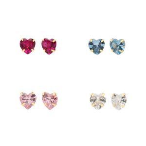 제이로사 14k 하트 프레스 귀걸이 (6mm)