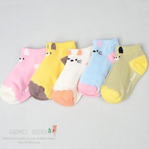 [꼼지]CA고양이 커즈(5족)세트 유아 아동 양말