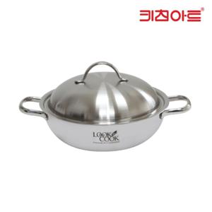 키친아트 룩앤쿡 IH인덕션 통3중 스텐304 전골냄비 24cm