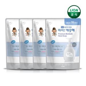 아이깨끗해 프리미엄 모이스처 힐링코튼 400ml 리필 x 4개