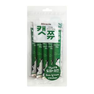 미라클 고양이간식 캣쮸 파우치 65g - 도미치킨
