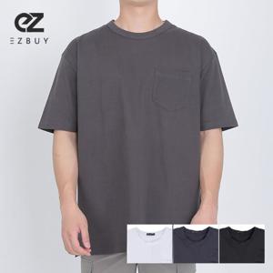 명불허전 오버핏 남성 여름 라운드 무지반팔 티셔츠(KP21LT055M)