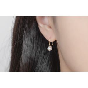 미니골드 14K 후크 진주 베이직 귀걸이 EETM4491