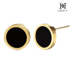 [화이트데이 특가]골드앤 14K 위드 천연오닉스 대 귀걸이 YG