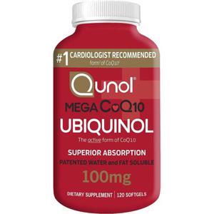 Qunol 큐놀 메가 코큐텐 유비퀴놀 100mg 120소프트젤