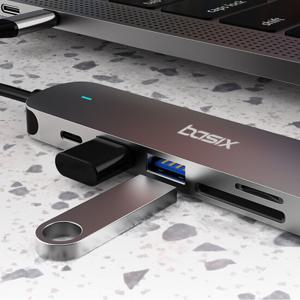 베이식스 USB 멀티허브 BX6H C타입 6in1 HDMI 맥북 지원