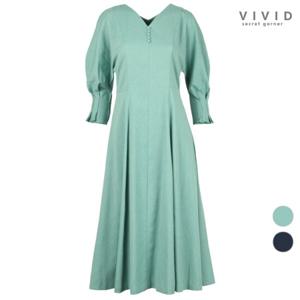 [VIVID SG] 미미 핀턱소매 린넨 원피스 VS126056
