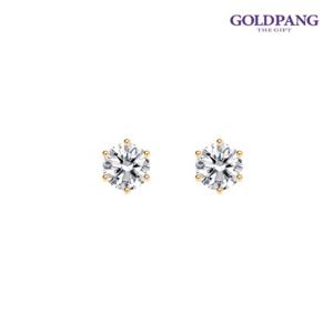 골드팡 14k 더블엑셀런트 큐빅 귀걸이 4mm