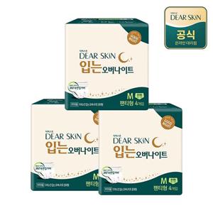 더마생리대 디어스킨 입는 오버나이트 중대형4P x 3팩