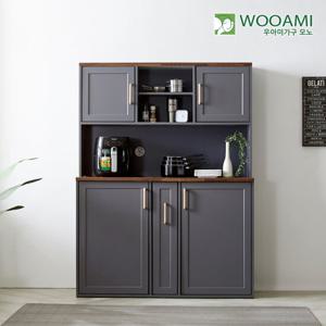 우아미가구 모노 루미노 1200 주방수납장+상부장세트 NA5223