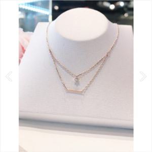 미니골드 14K 팬렛 두줄 목걸이 NCOM4029