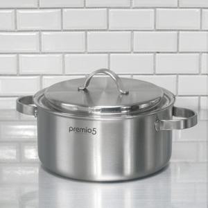 키친아트 프리미오 스텐 통5중 냄비 양수 24cm