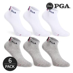PGA 여성 넥배색 바닥패턴 발목양말 6P_MX