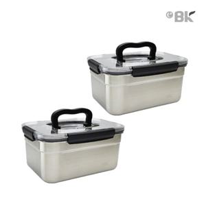 이비케이 스텐 밀폐용기 에코 직사각 핸디 3호 3.6L 2개