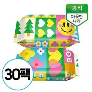 [깨끗한나라] 보솜이 펀앤플레이 라이트 아기물티슈 휴대형 10매 30팩