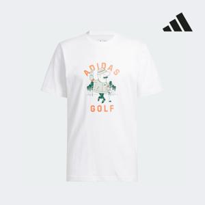 아디다스골프 남성 CHIP DEUCES 그래픽 반팔티 화이트 JG3760